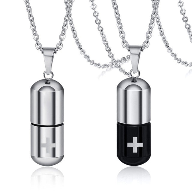 Hollow Pill Case Necklace