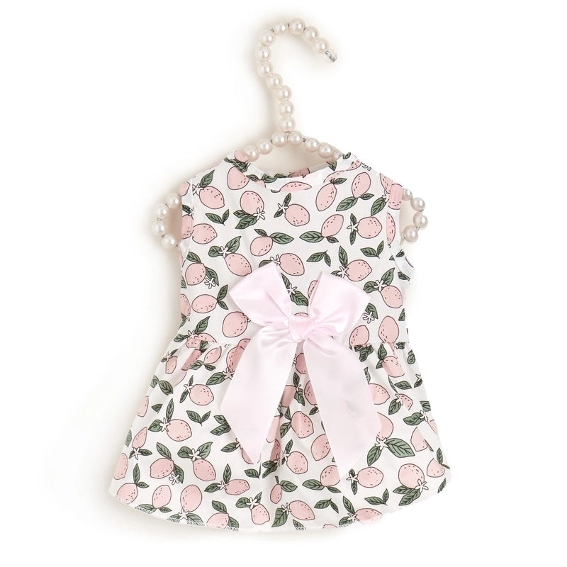 Pastoral Cotton Lemon Bow Knot Pet Clothing