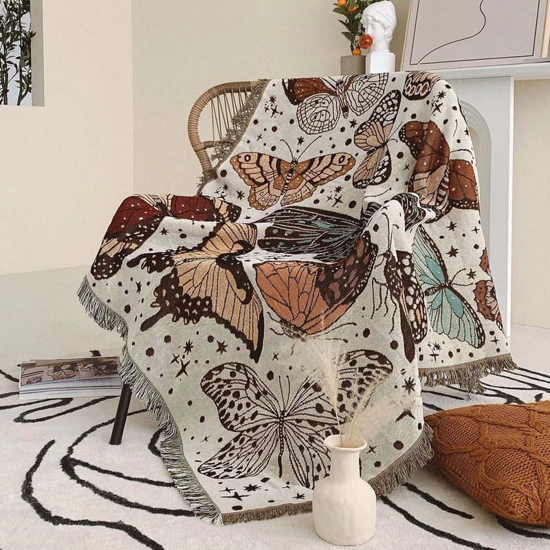 Casual Butterfly Cotton Blanket