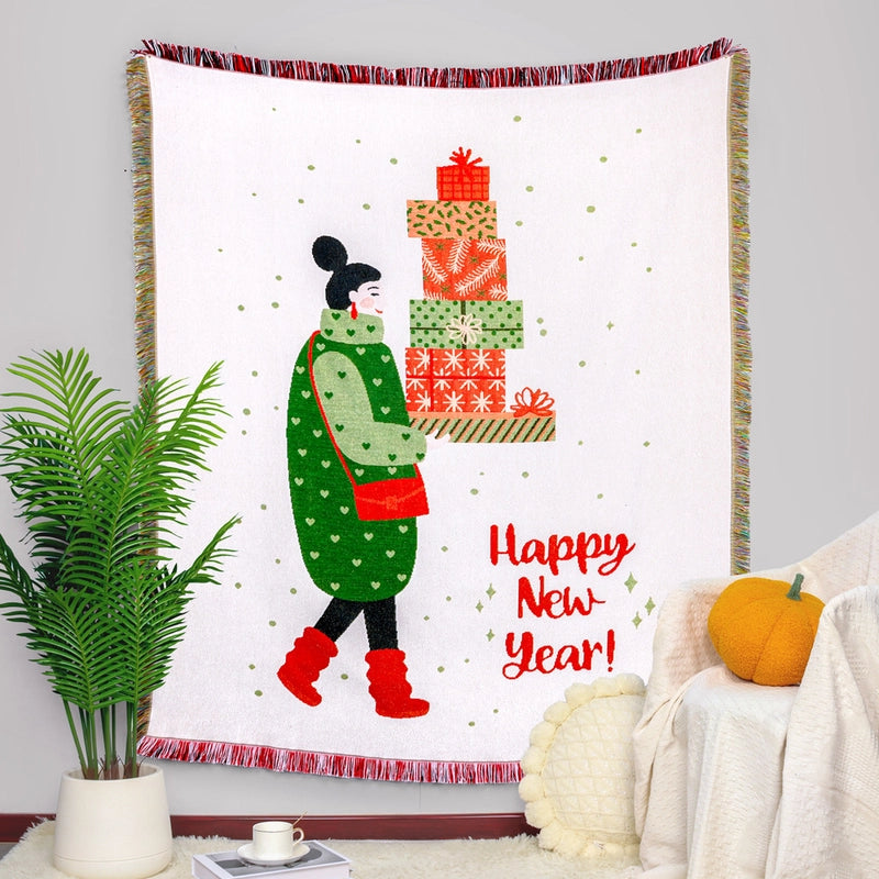 Casual Elegant Cute Elk Cotton Polyester Blanket Couch & Sofa Decor