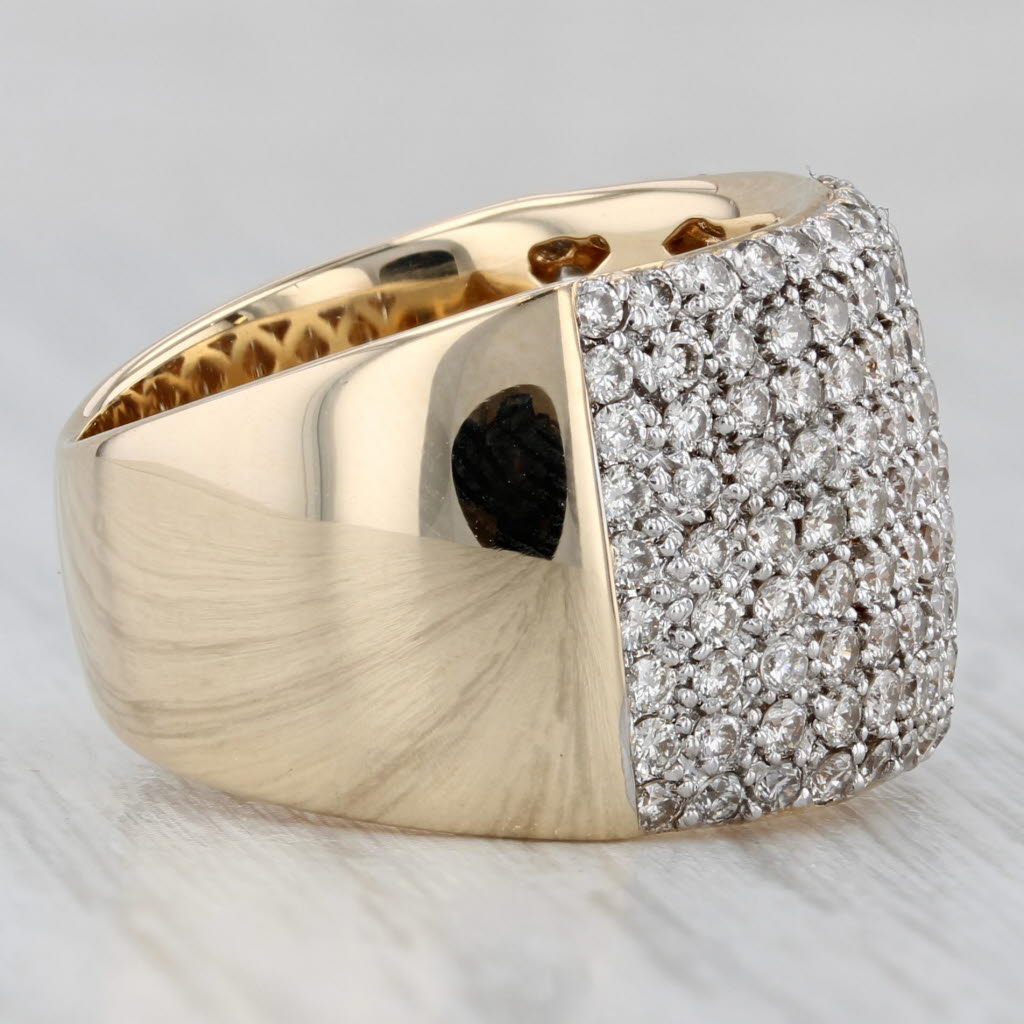1.40ctw Pave Diamond Ring 14k Yellow Gold Size 7.25 Cocktail