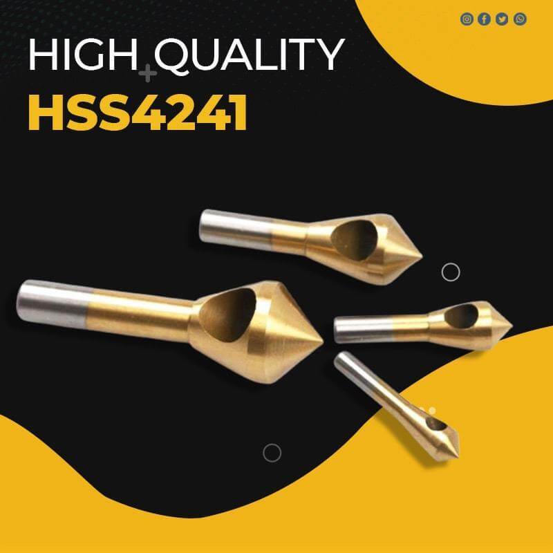 (🔥HOT SALE NOW 49% OFF) - Titanium Coated Countersink Chamfer Tool4 PCS