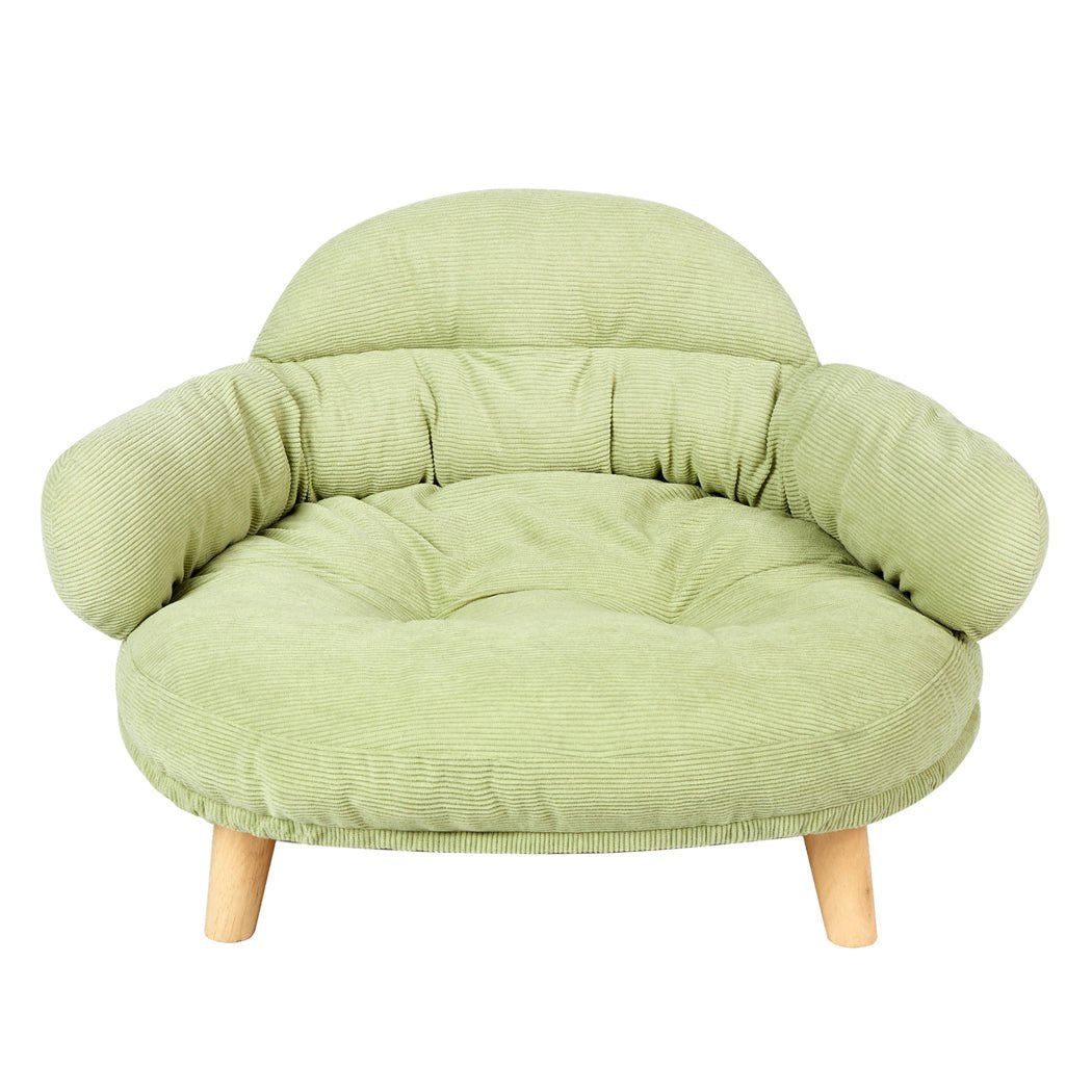 Plush Elevated Pet Sofa Bed - Green