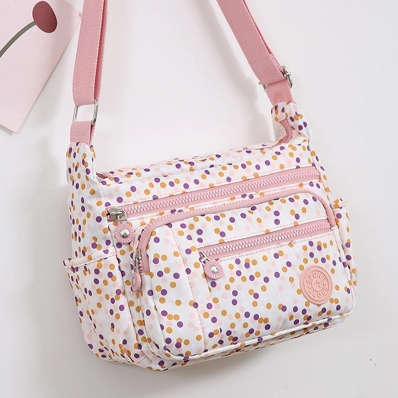 Women's Oxford Cloth Printing Vintage Style Square Zipper Crossbody Bag