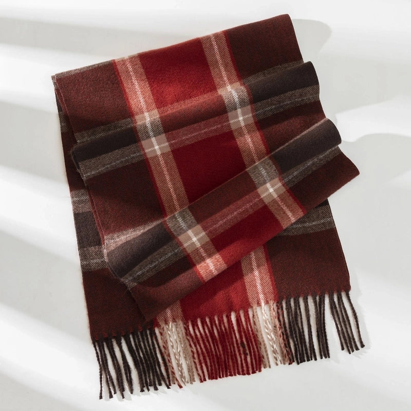 New Ladies Autumn And Winter Cashmere Scarf Fashion Plaid Shawl Warm Cold Scarf