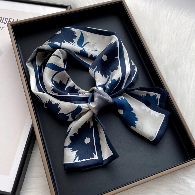 Women's Fashion Flower Silk Printing Silk Scarves