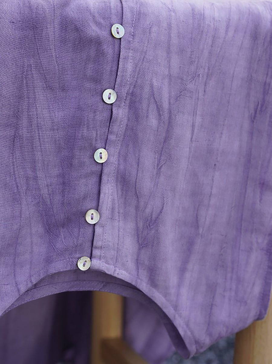 Women Summer Casual Pure Color O-Neck Linen Vest Dress