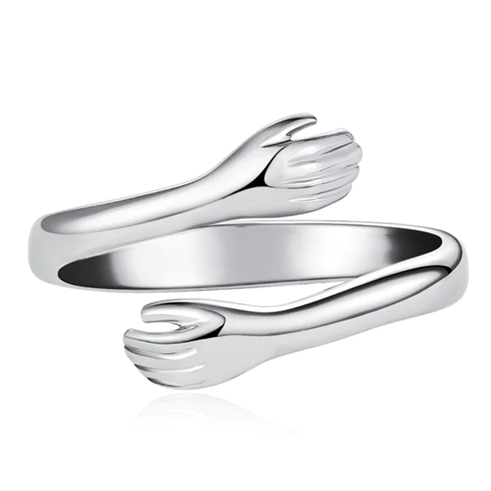 To Granddaughter -925 Sterling Silver Hug Ring (Adjustable - One Size Fits All)