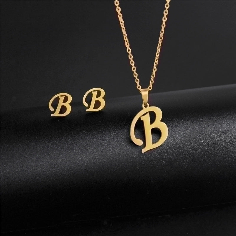 Minimalist Letter Stainless Steel Polishing No Inlaid