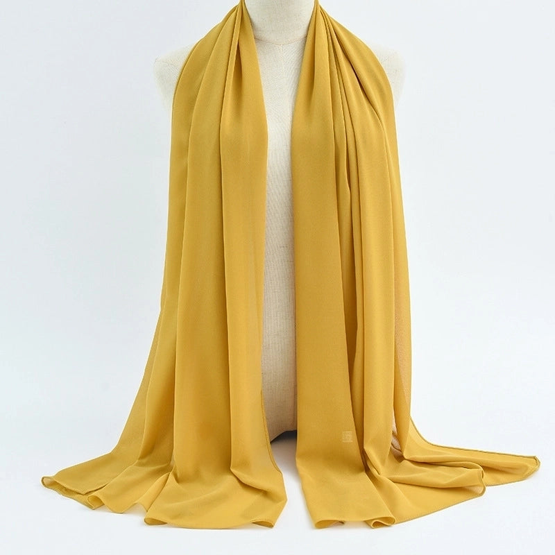Women's Minimalist Classic Style Solid Color Satin Silk Scarf