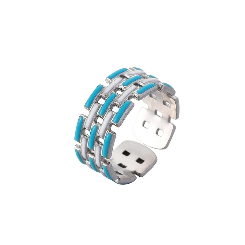 Ethnic Style Sun Star 304 Stainless Steel Artificial Gemstones Rhinestones Enamel Inlay Open Rings