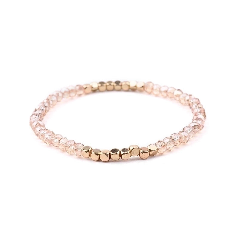 Minimalist Geometric Beaded Crystal Bracelets