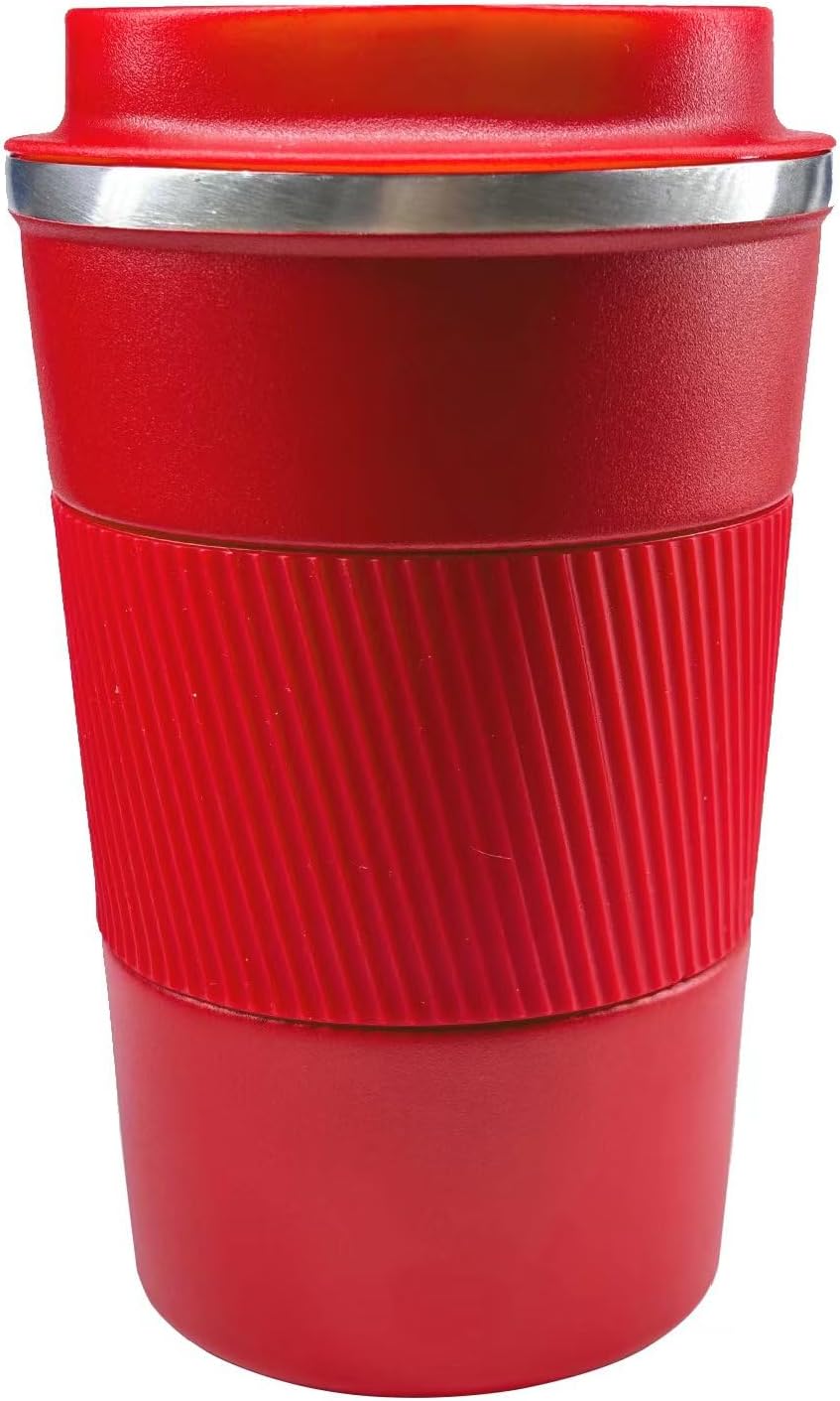 Senshuomy Travel Mug, Insulated Coffee Cup with Leakproof Lid, Reusable Coffee Cups Travel Cup, Stainless Steel thermaol Mug for Hot Cold Drinks (Green 380ml)