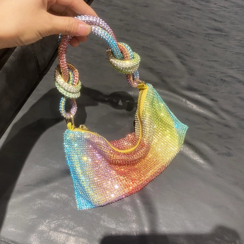 Women's Small Summer Rhinestone Fashion Underarm Bag