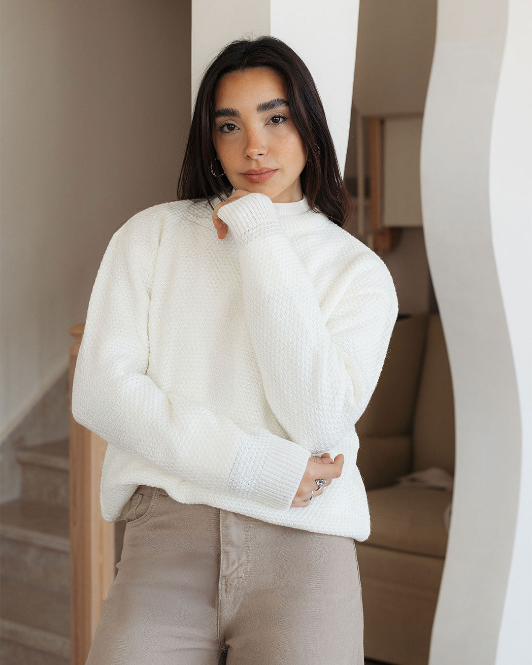 Women Honeycomb Pullover
