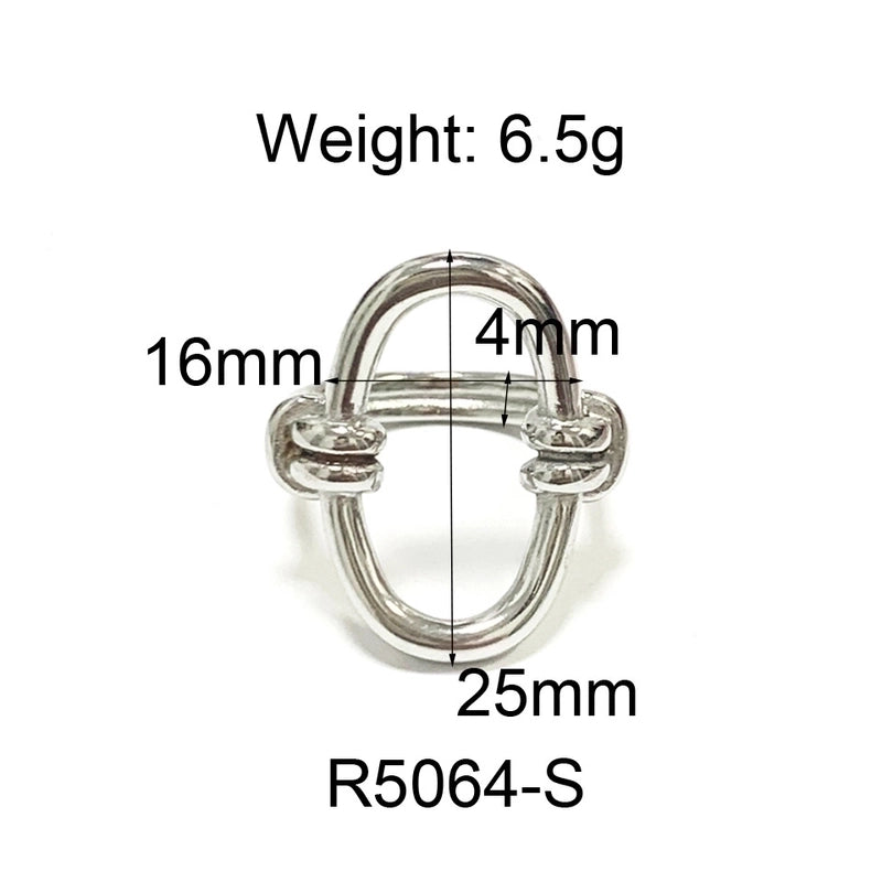 Commute Geometric 304 Stainless Steel Titanium Steel 18K Gold Plated Plating Rings
