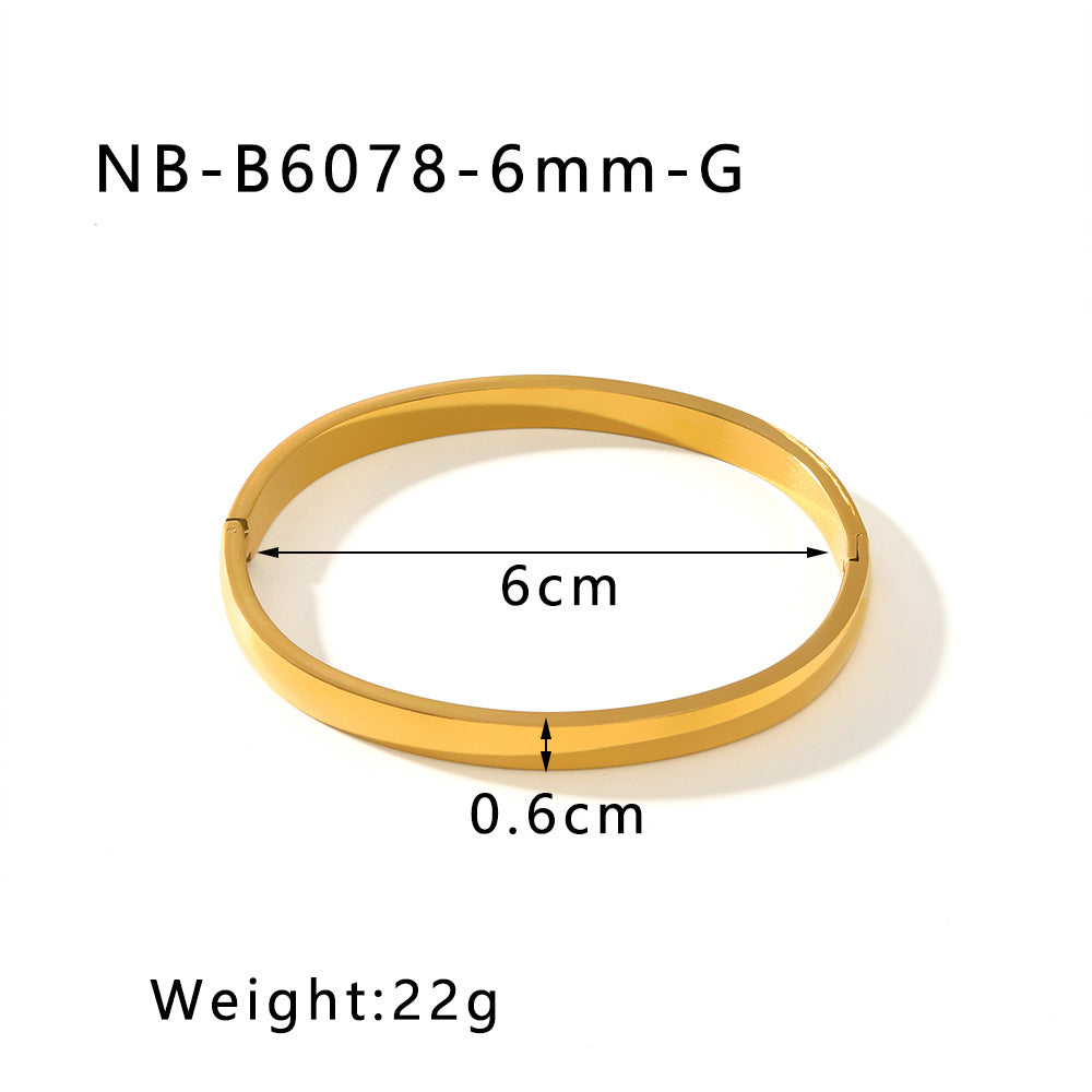 IG Style Pentagram Square Heart Octagram Stainless Steel Electroplating Bangles