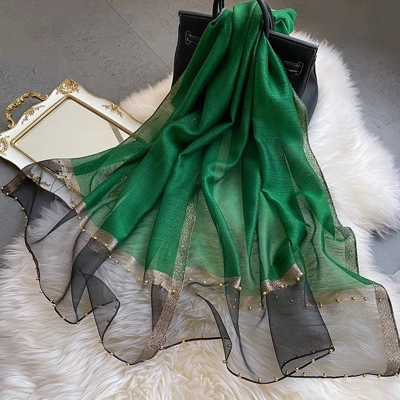 Women's Retro Solid Color Silk Silk Scarves