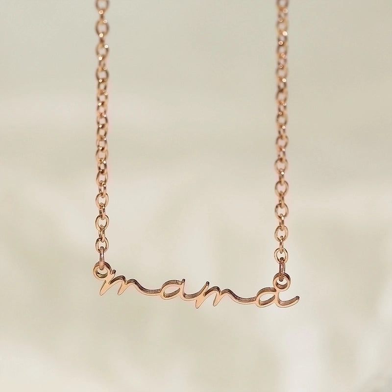 Minimalist Letter Titanium Steel 18K Gold Plated Plating Necklace