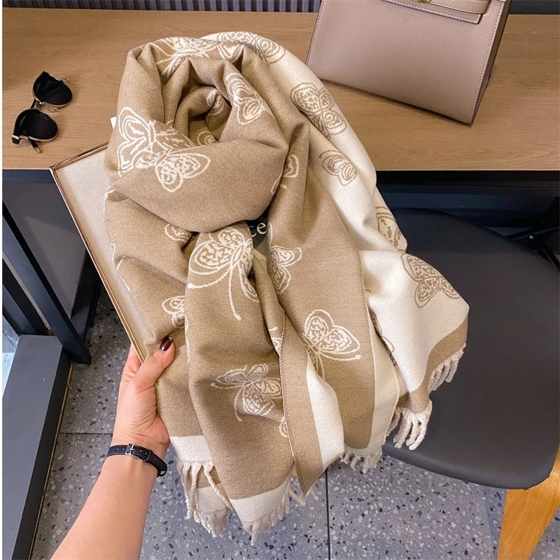 Adults Minimalist Commute Butterfly Polyester Scarf