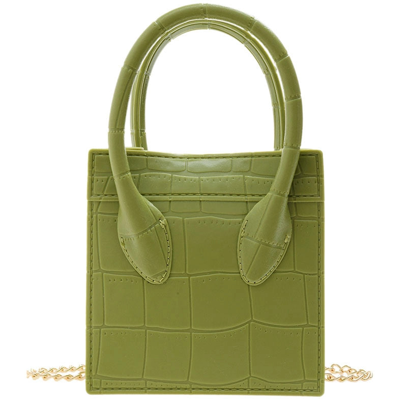 Women's Small All Seasons Pvc Solid Color Fashion Square Magnetic Buckle Handbag