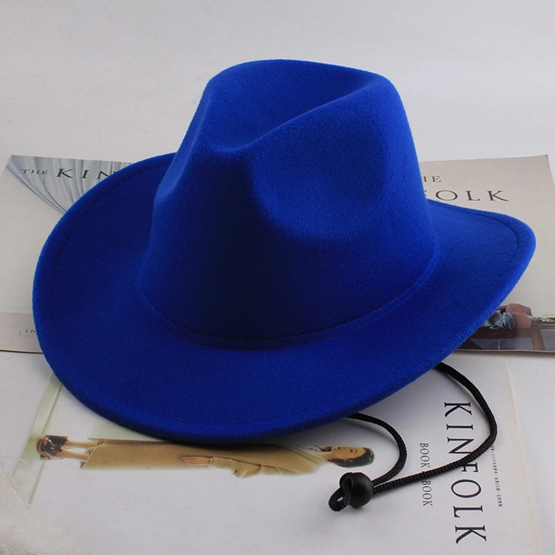 Ethnic Style Topper Hat Western Cowboy Hat Tibetan Tibetan Performance Hat Woolen Hat Central Retro Woolen Hat
