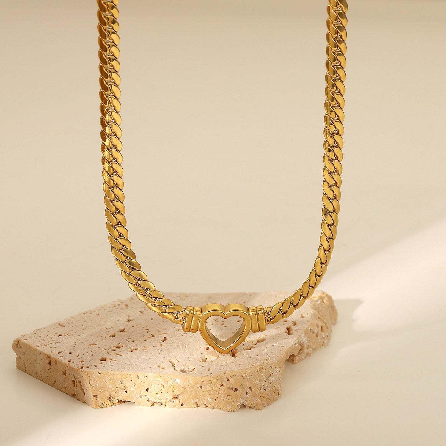 IG Style Heart Geometric Titanium Steel Necklaces