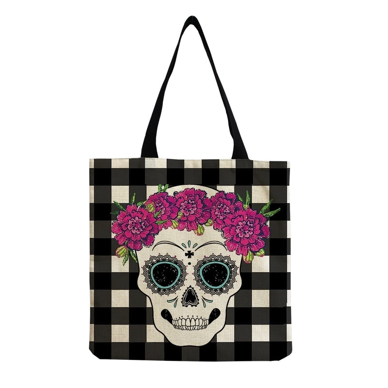 Unisex Casual Punk Skull Shopping Bags