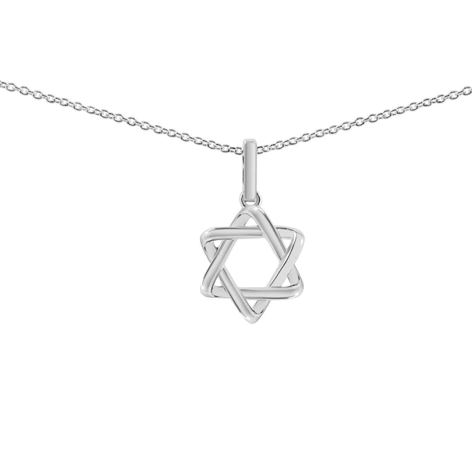 Curvy Star of David Necklace - Gold. White Gold or Rose Gold