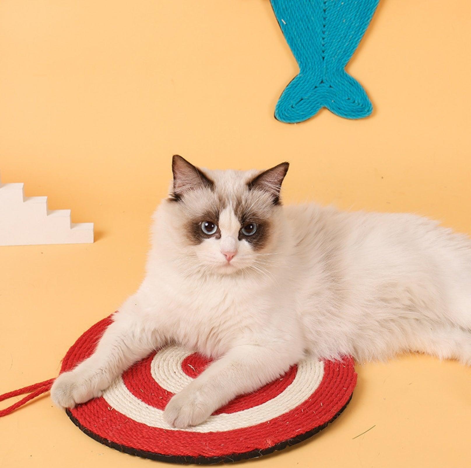 Colorful Cartoon Shaped Sisal Rope Cat Scratcher Mat