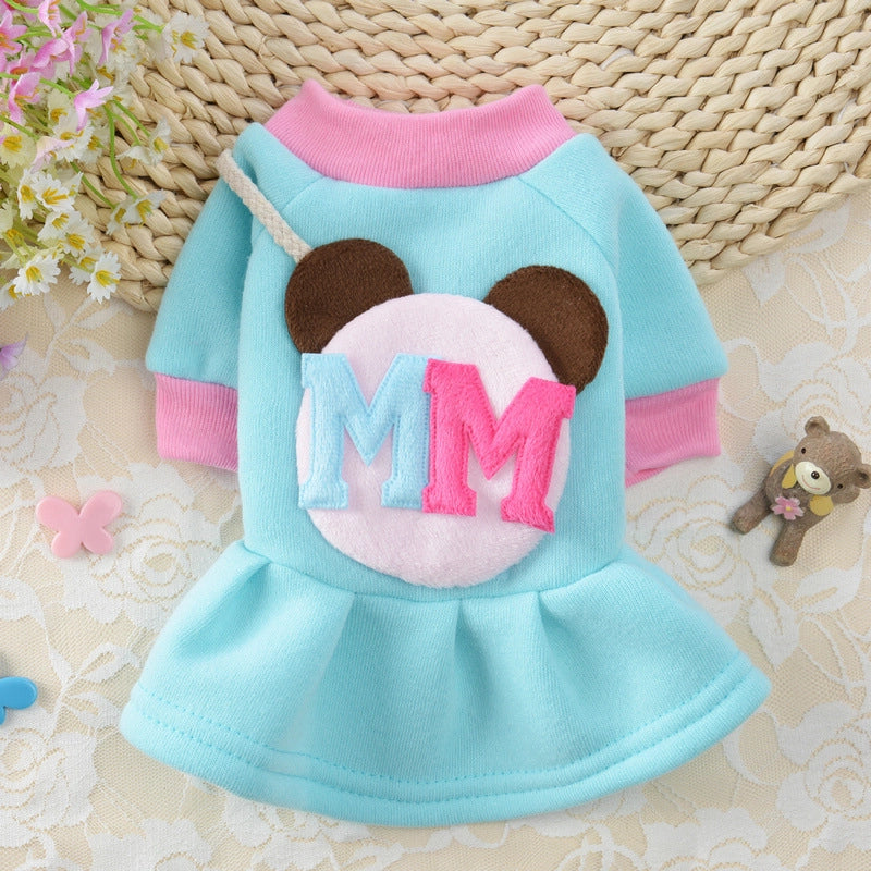 Cute Pet Princess Dress Autumn/winter Clothes For Teddy Bichon Cats Small Dogs Fashionable Pet Apparel