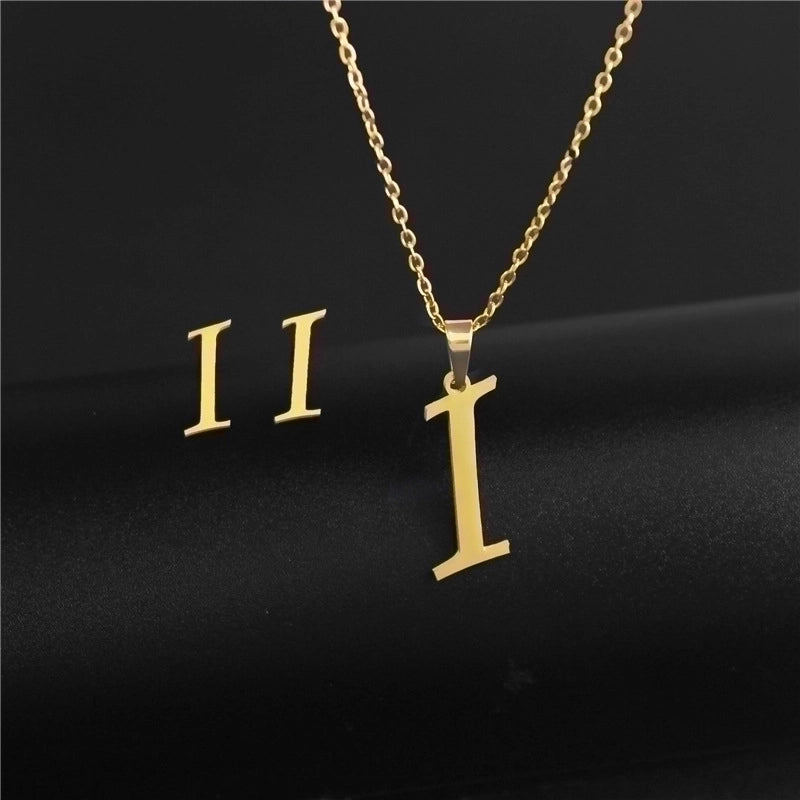 Minimalist Letter Stainless Steel Polishing No Inlaid