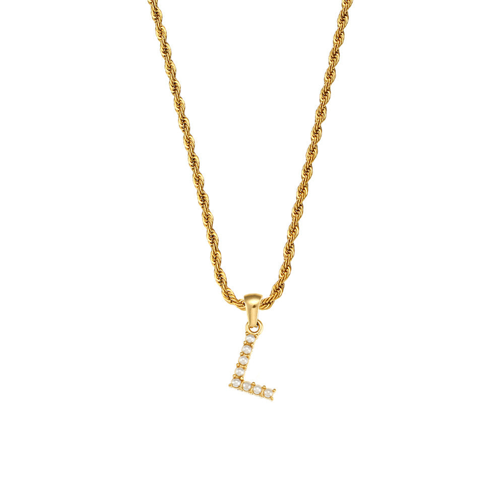 Fashion Letter Geometric Stainless Steel 18K Gold Plated Necklaces
