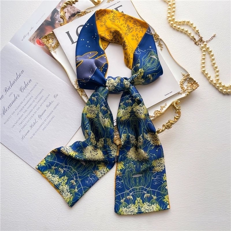 Women's Sweet Pastoral Round Letter Flower Polyester Printing Silk Scarf