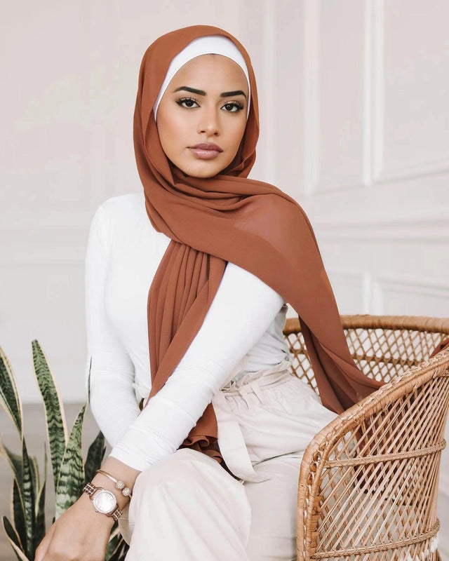 Women's Minimalist Solid Color Chiffon Scarf