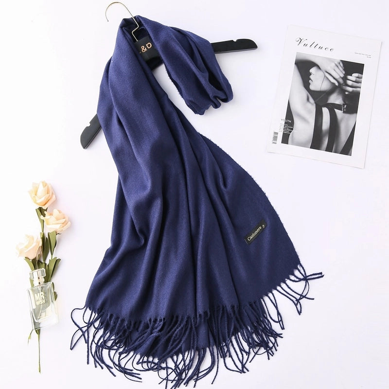 Solid Color 250g Cashmere Wool Scarf Short Thorn Lint Cashmere Warm Men's And Women's Autumn And Winter Shawls