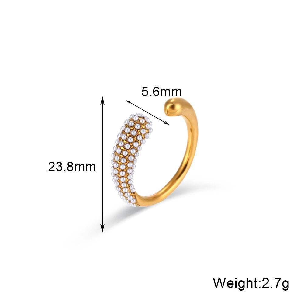 Casual Pearl Geometric Stainless Steel 18K Gold Plated Necklaces