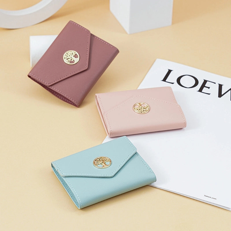 Women's Solid Color Pu Leather Buckle Coin Purses