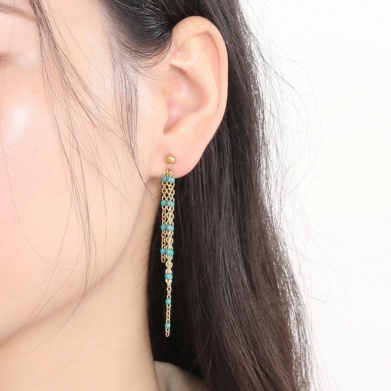 1 Pair Modern Style Tassel Plating Chain Stainless Steel 18K Gold Plated Drop Earrings