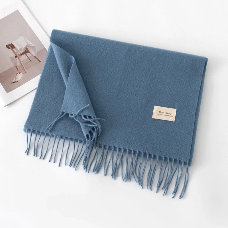 Women's Sweet Solid Color Polyester Scarf