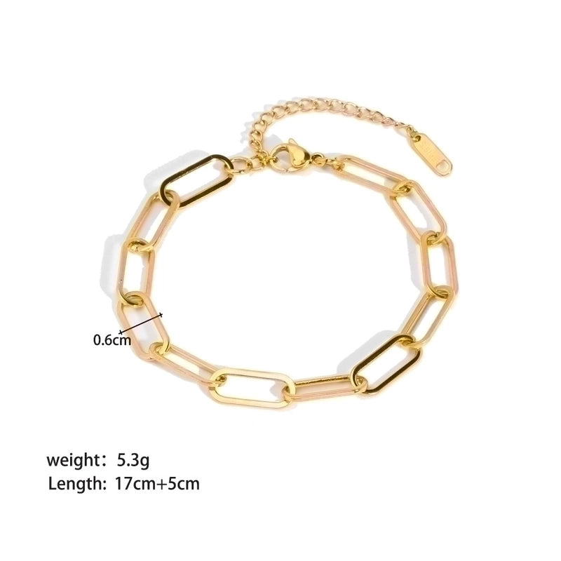 Modern Style Geometric 201 Stainless Steel 18K Gold Plated Bracelets In Bulk