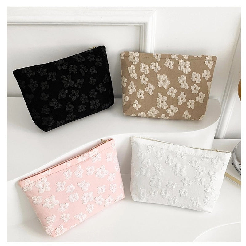 Black White Pink Flower Square Clutches