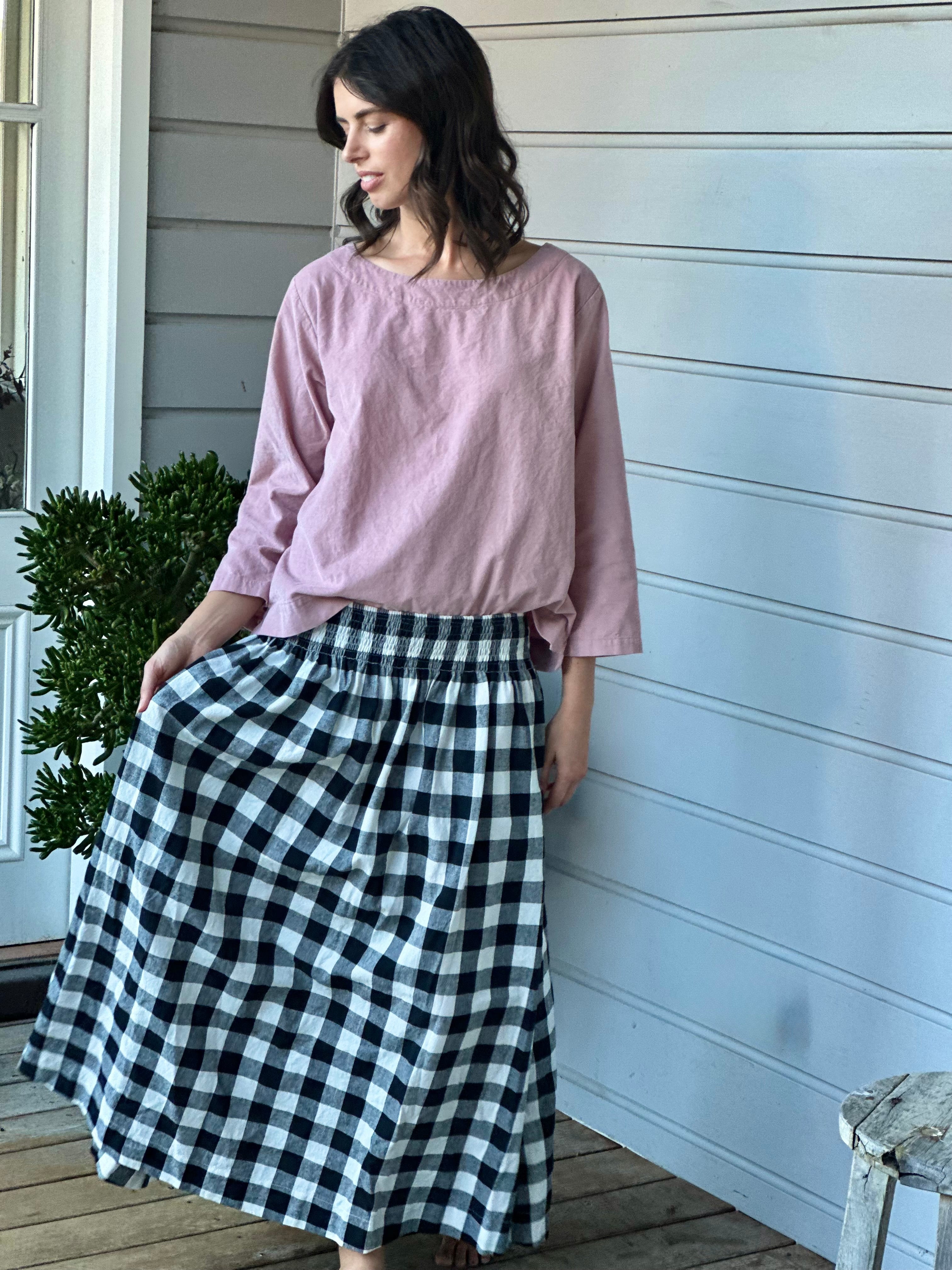 lulu skirt - black check