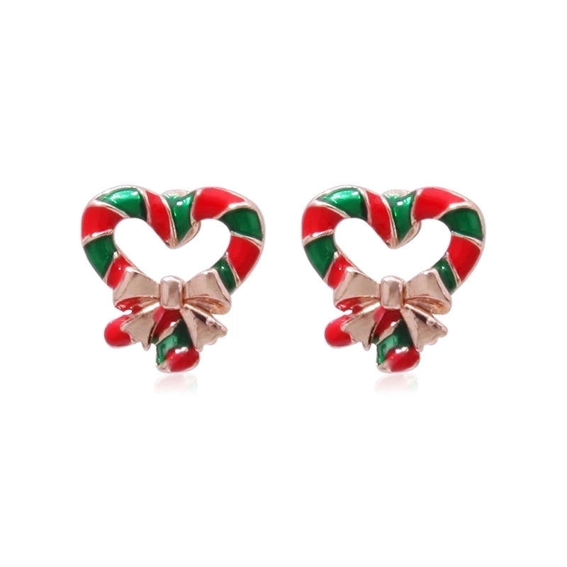Fashion Christmas Tree Bell Snowflake Alloy Rhinestones Ear Studs