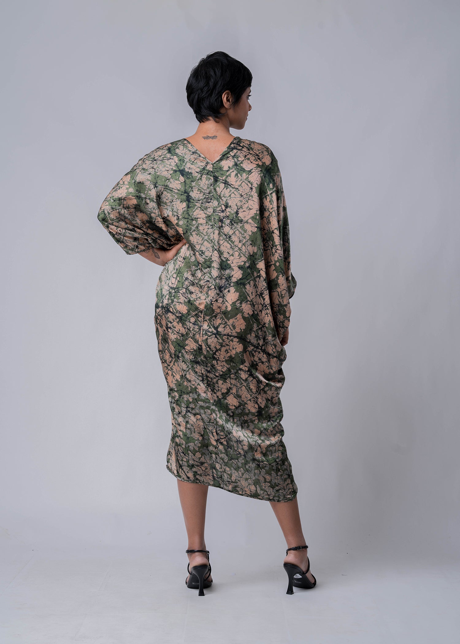 Front Rouched Kaftan Dress