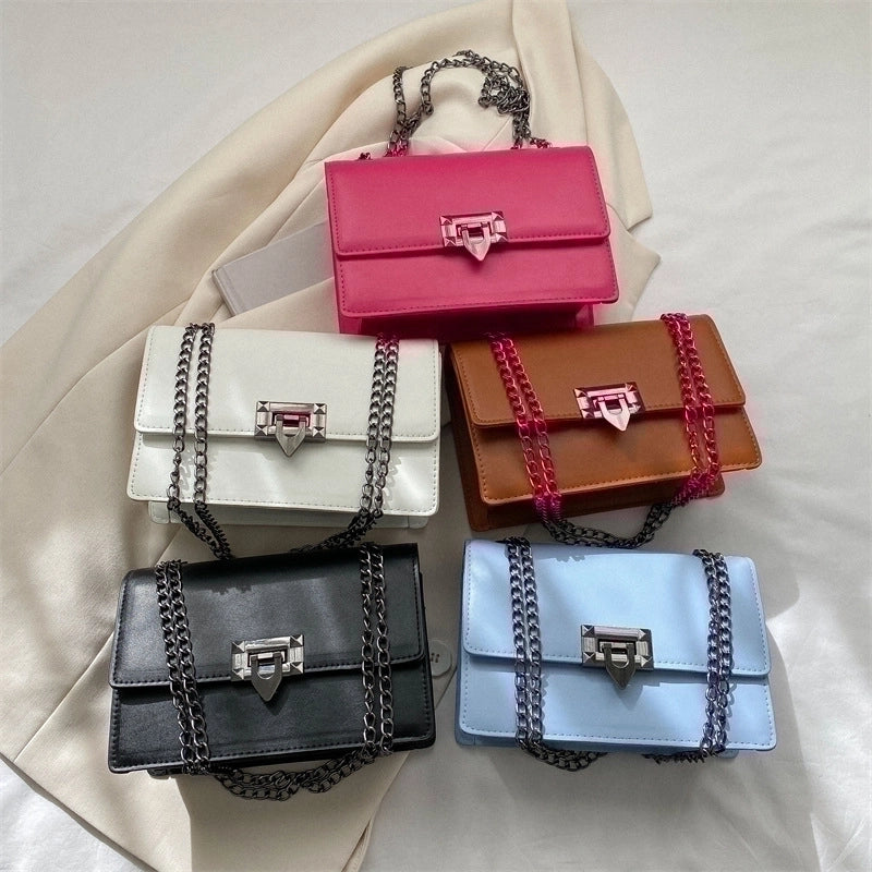 Women's Small All Seasons Pu Leather Vintage Style Shoulder Bag Chain Bag