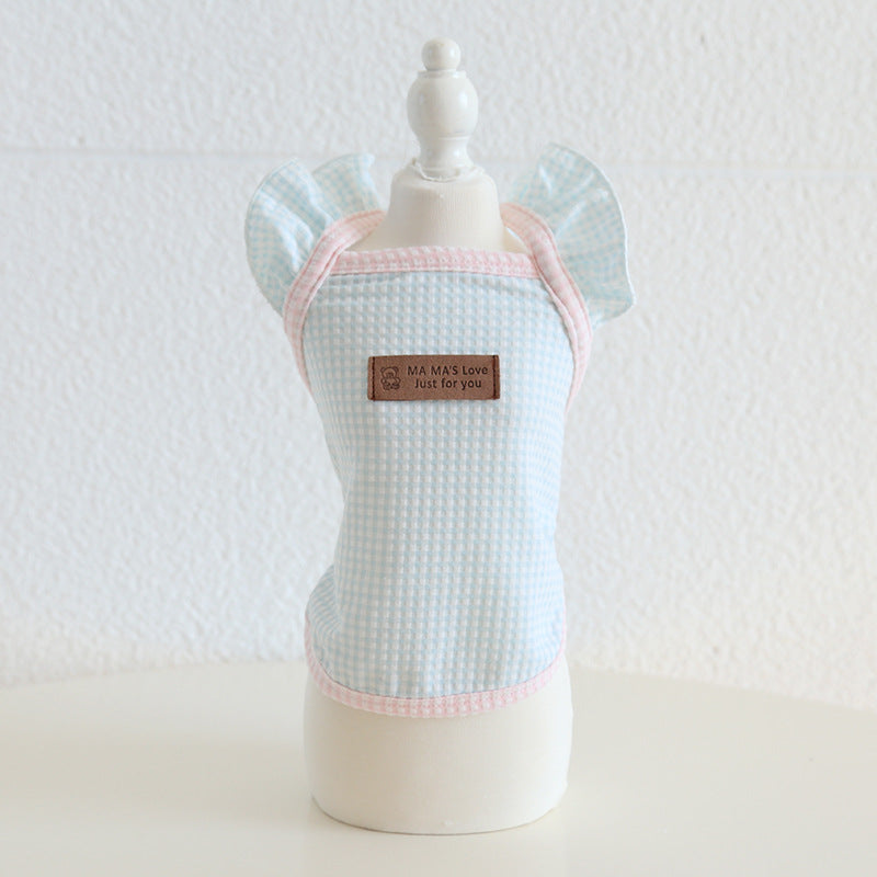 Cotton Sweet Ruffled Sleeves Dog Cat Vest