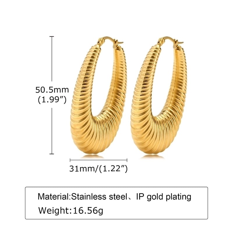 1 Pair Minimalist U Shape Plating 201 Stainless Steel Earrings