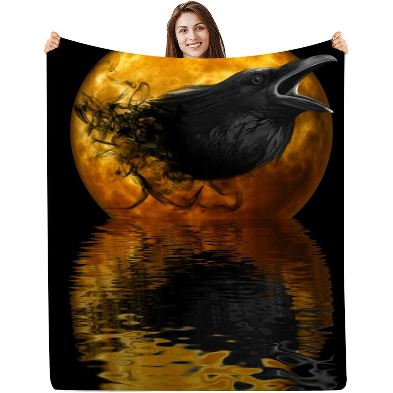 Halloween Casual Flower Bat Skull Polyester Blanket Couch & Sofa Decor
