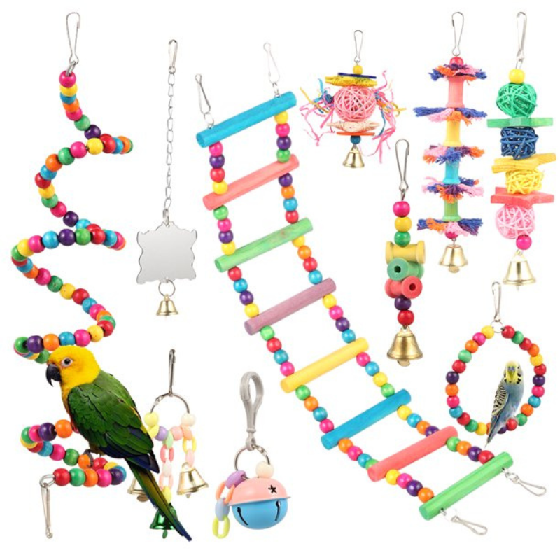 10 Pieces Bird Toys Set